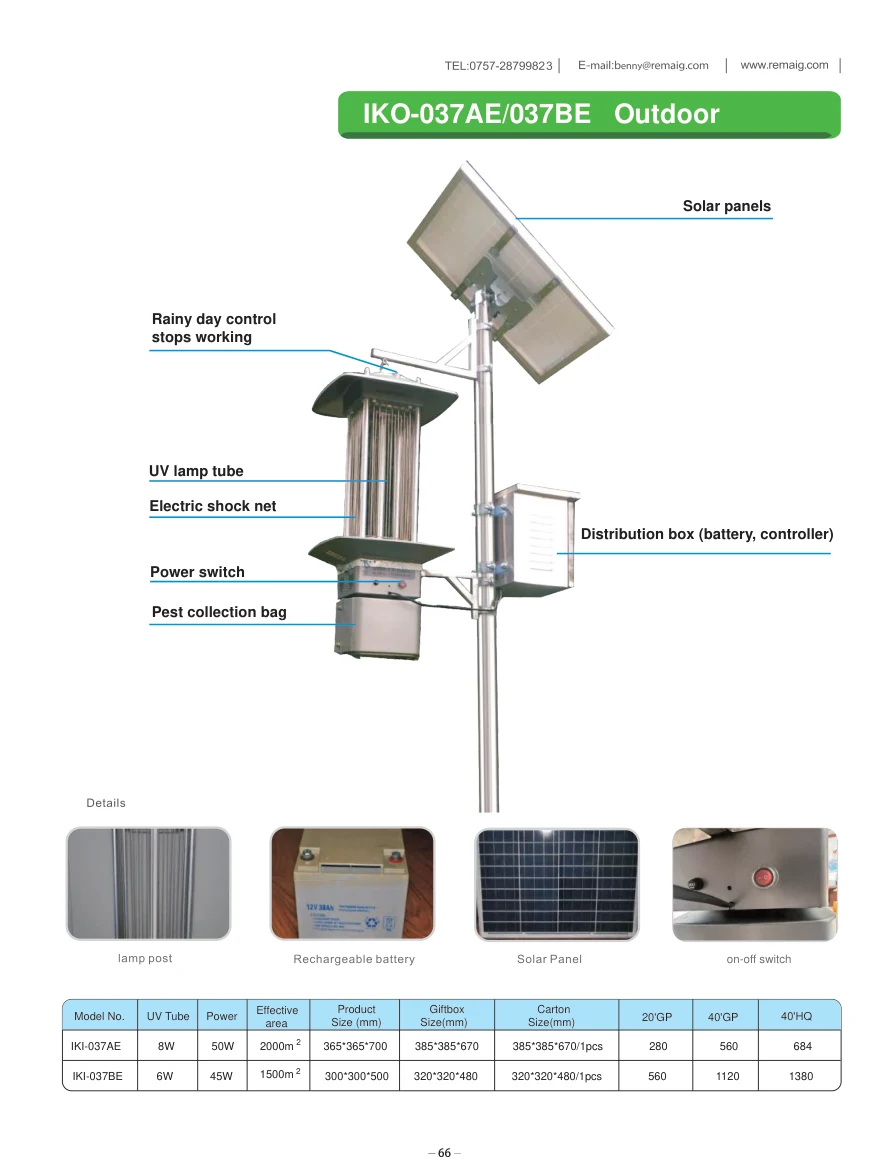 037 Solar Series original specification sheet 1