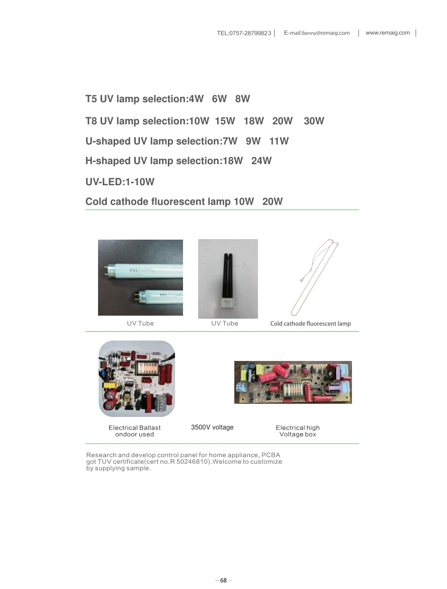 Spare Parts original specification sheet 2